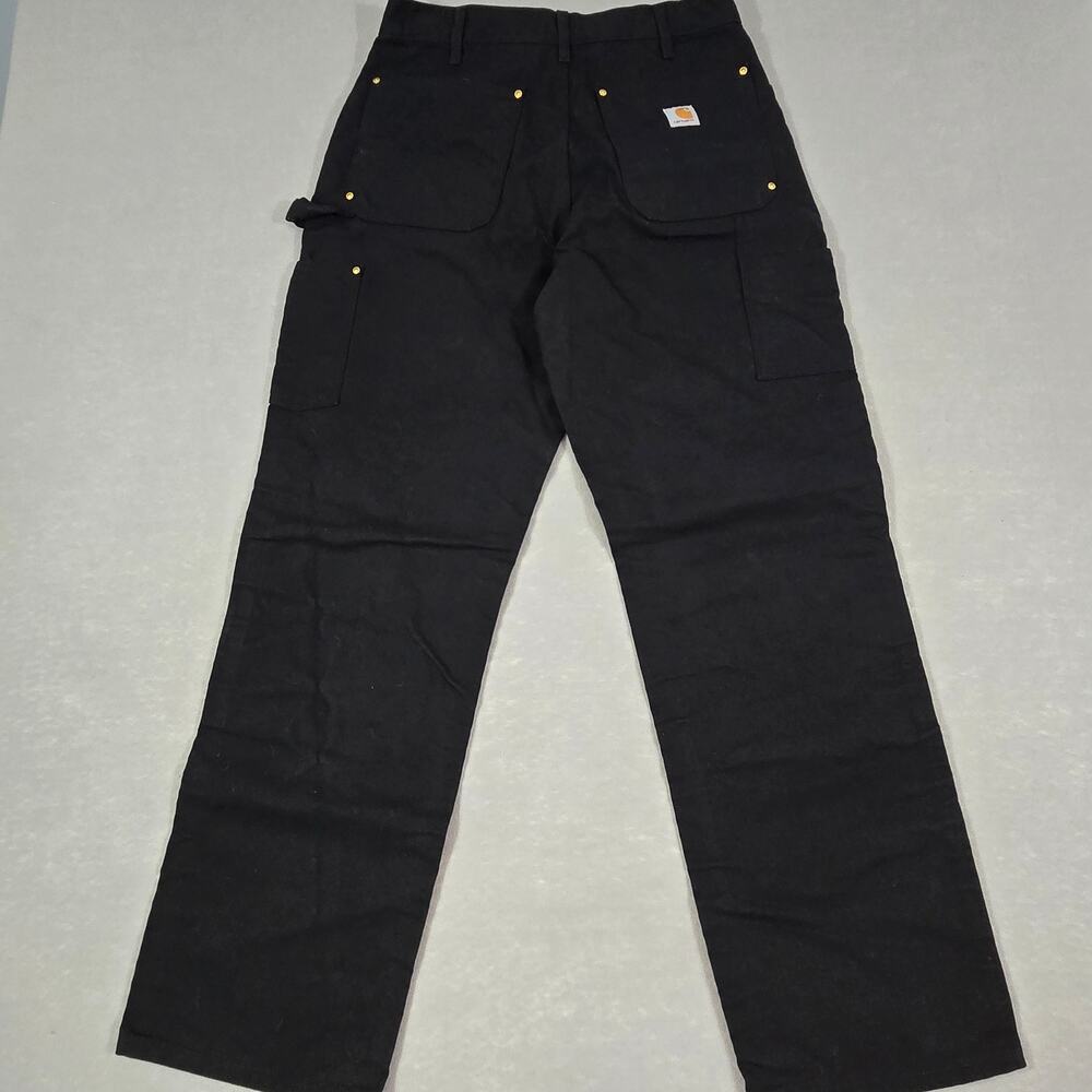 VTG Carhartt Black Double Knee Carpenter Pants Original Loose Fit USA 33x32 NEW - Picture 8 of 15
